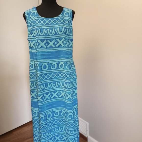 Kathie Lee ,size 14 maxi blue and green, sleeveless. - Picture 1 of 4